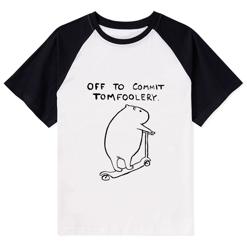 Tokyo-Lion Capybara Is Ready To Do Something Bad Raglan T-shirt