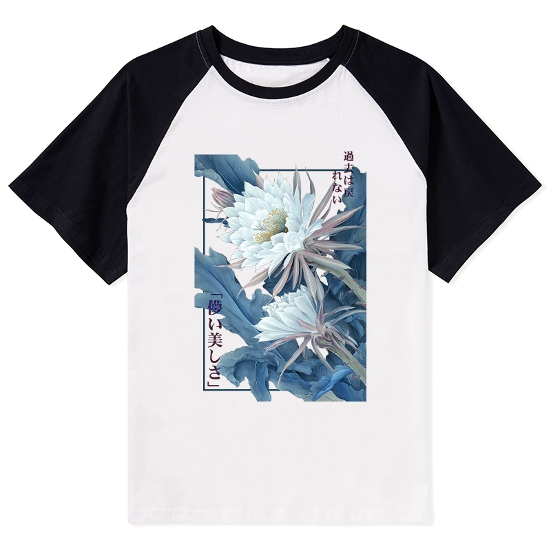 Tokyo-Lion Vintage Epiphyllum-Short-lived beauty Poster Raglan T-shirt