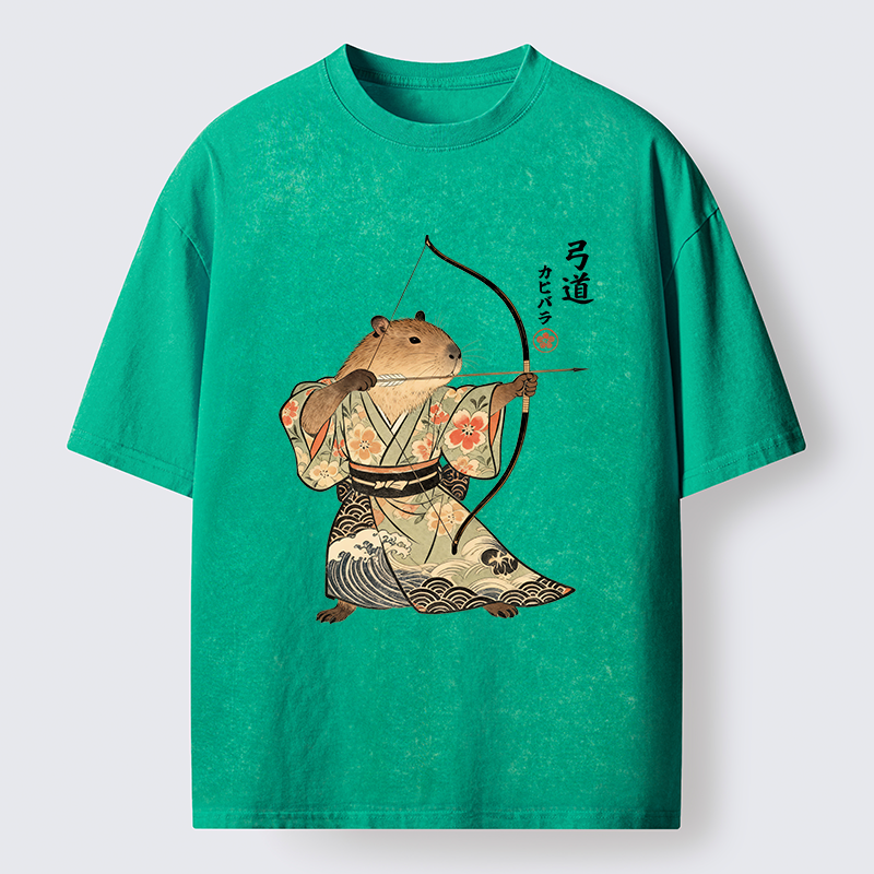 Tokyo-Lion Capybara Archery Washed T-Shirt