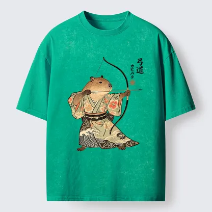 Tokyo-Lion Capybara Archery Washed T-Shirt