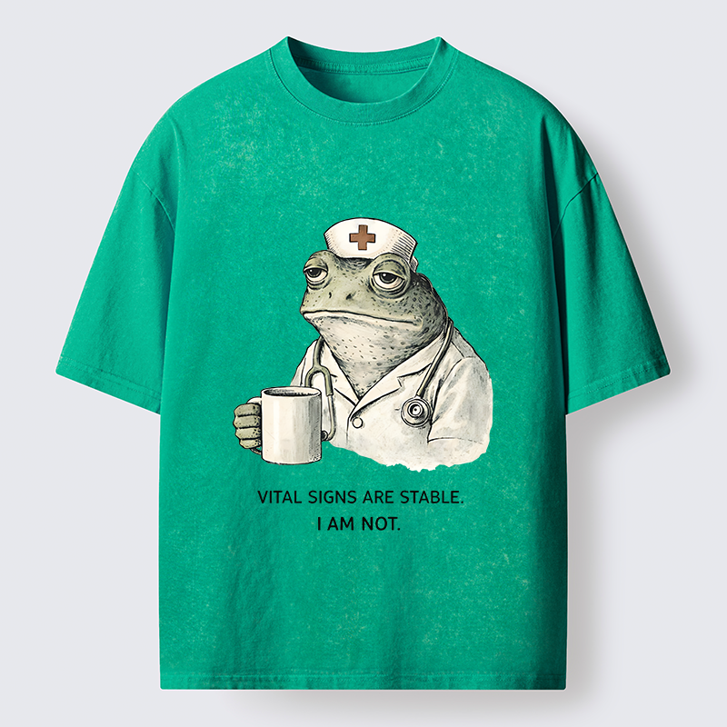 Tokyo-lion Japanese Melancholy Frog Washed T-Shirt