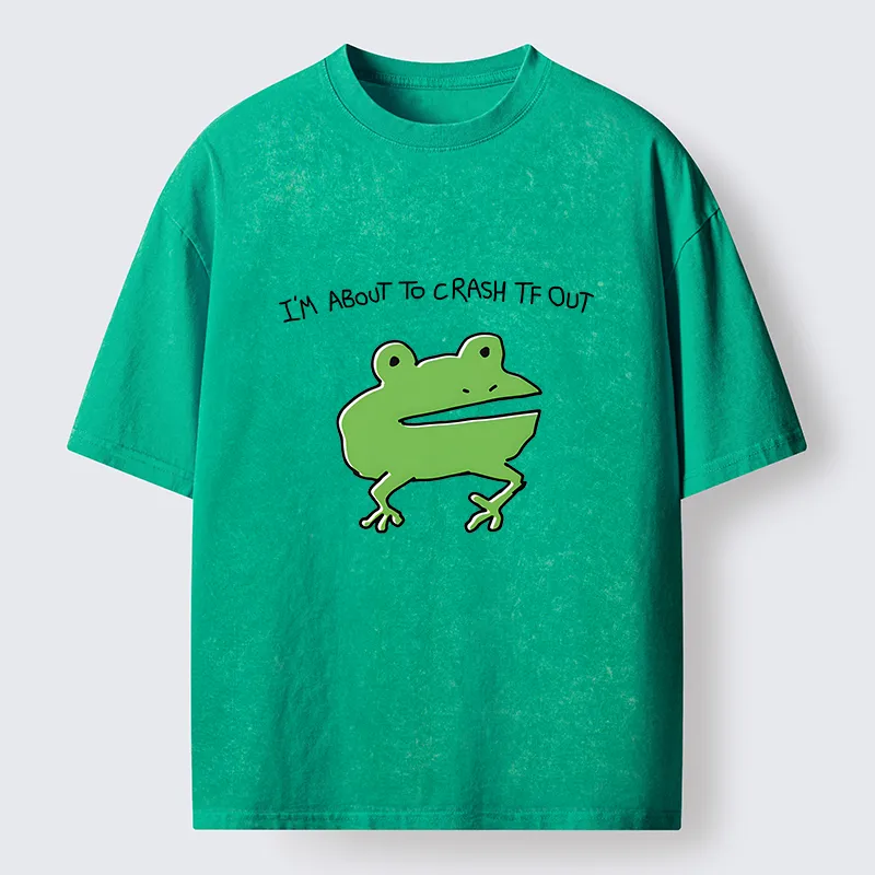 Tokyo-Lion Very Sleepy Frog Funny Washed T-Shirt