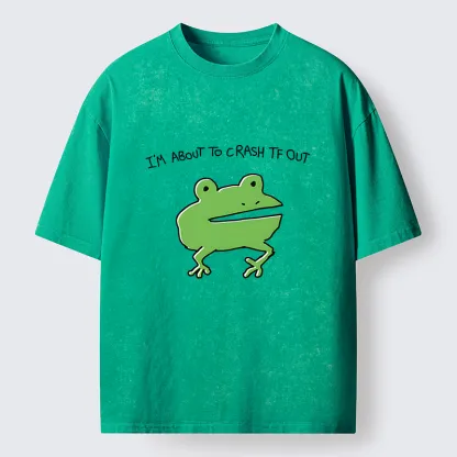 Tokyo-Lion Very Sleepy Frog Funny Washed T-Shirt