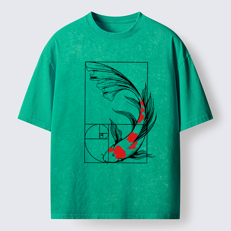 Tokyo-Lion Golden Ratio Koi Washed T-Shirt