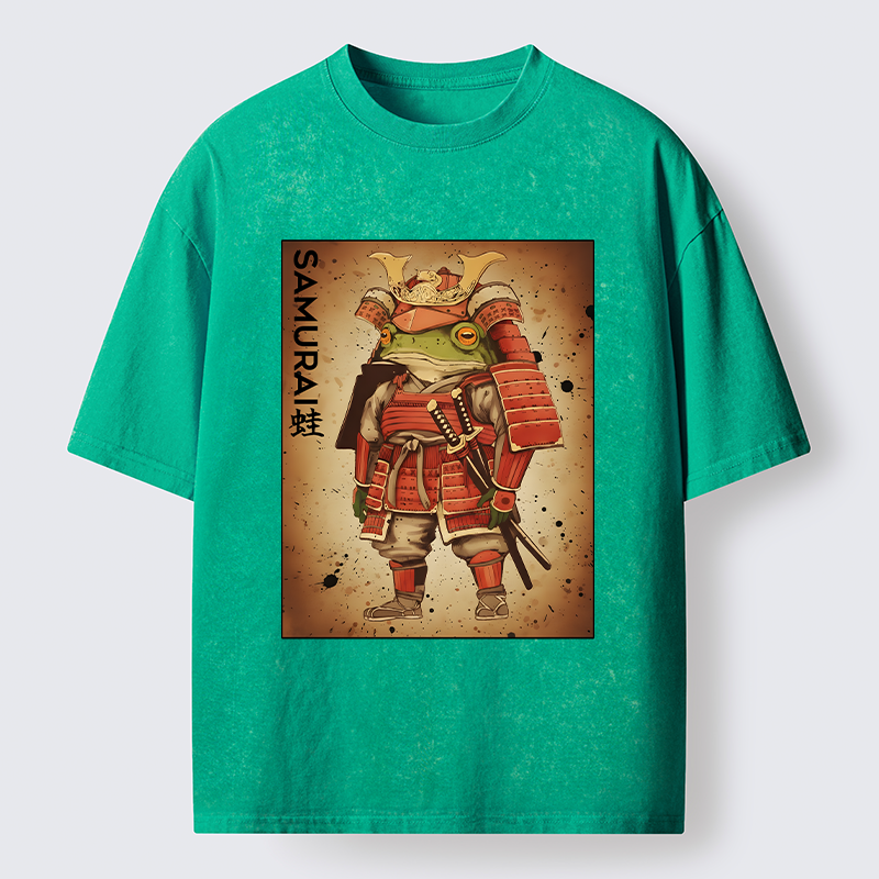 Tokyo-Lion Frog Japanese General Washed T-Shirt