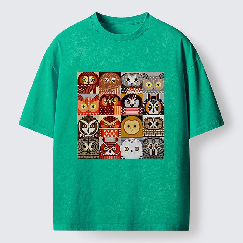 Tokyo-Lion All Kinds Of Owls Washed T-Shirt