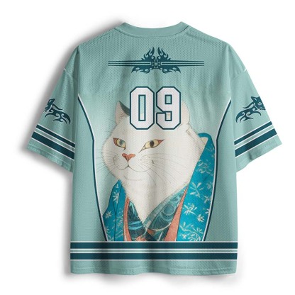 Tokyo-Lion Formal Gathering of Ukiyo-e Cat Nobles Mesh Jersey