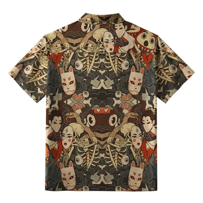 Tokyo-Lion Japanese Geisha And Yokai Aloha Hawaiian Shirt