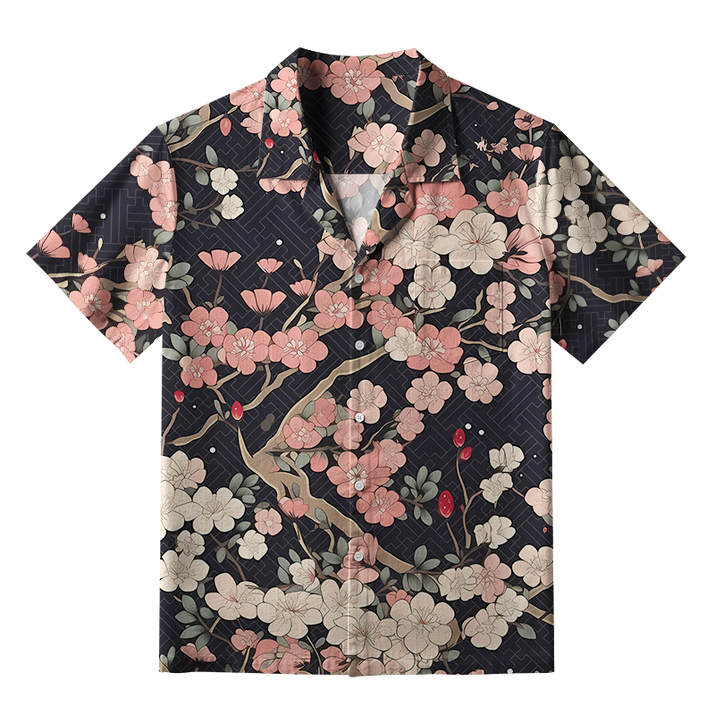 Tokyo-Lion Blooming Sakura Aloha Hawaiian Shirt