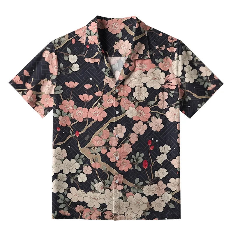 Tokyo-Lion Blooming Sakura Aloha Hawaiian Shirt
