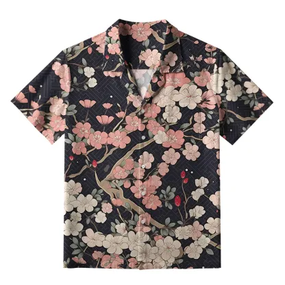 Tokyo-Lion Blooming Sakura Aloha Hawaiian Shirt