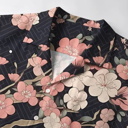 Tokyo-Lion Blooming Sakura Aloha Hawaiian Shirt