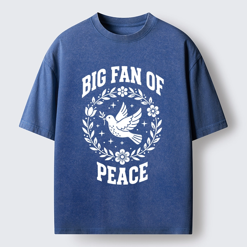 Tokyo-Lion Circle of Flower Peace Dove Washed T-Shirt