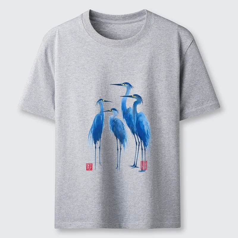 Tokyo-Lion Flocks Of Great Blue Herons Classic T-Shirt