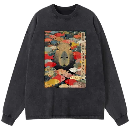 Tokyo-Lion Am I Too Lovable? Washed Long Sleeve T-Shirt