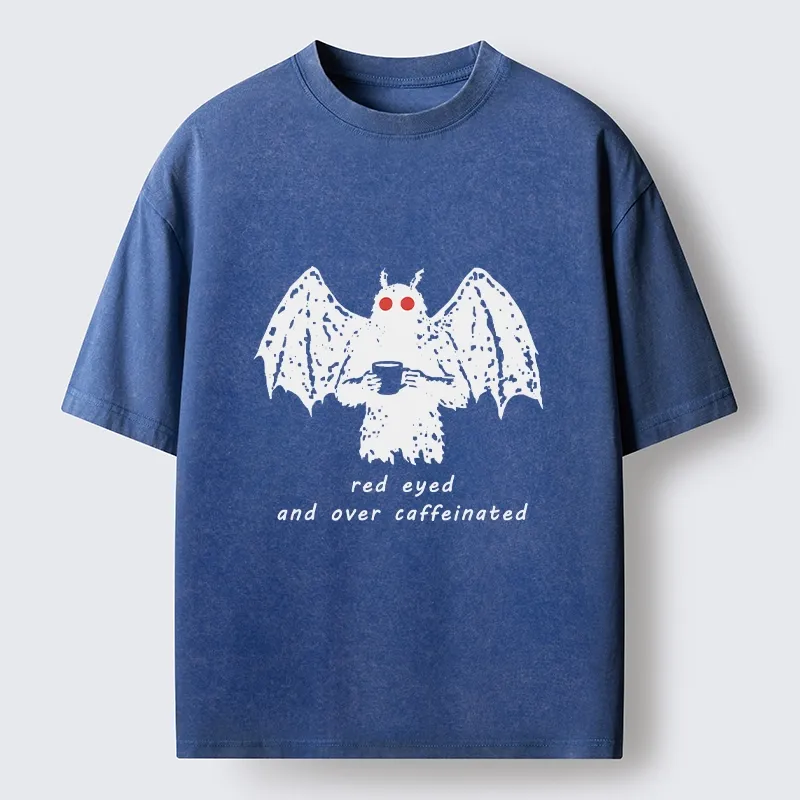 Tokyo-Lion Mothman Needs Coffee Energy Washed T-Shirt-Tokyo-Lion