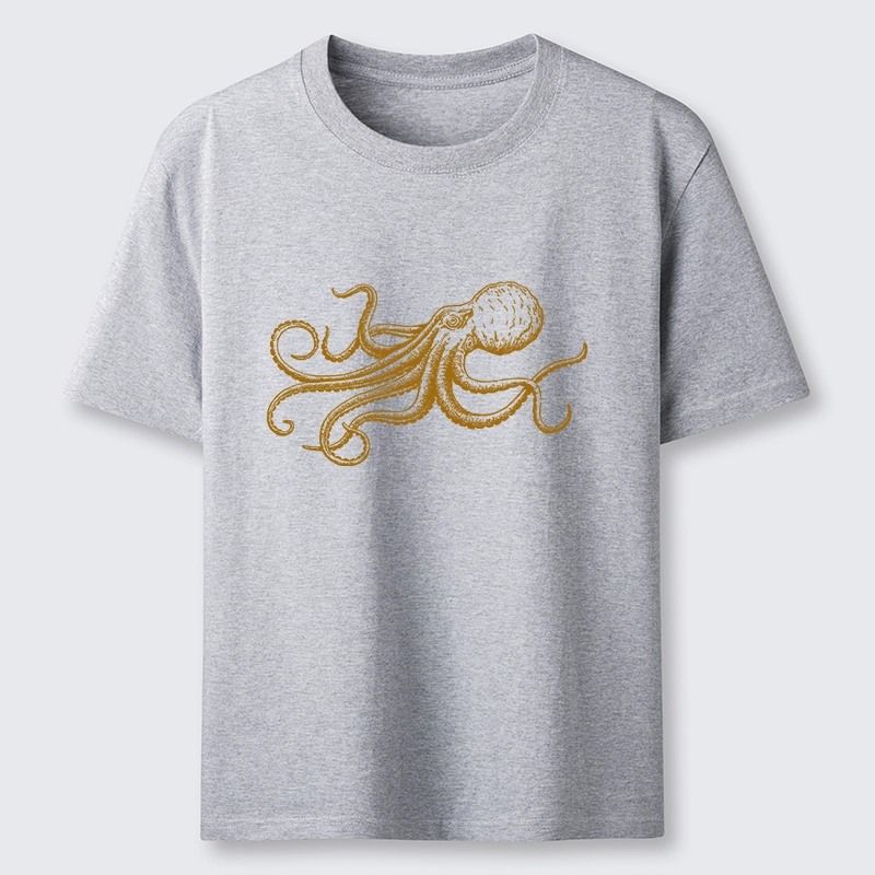 Tokyo-Lion Vintage Octopus Illustration Art Classic T-Shirt-Tokyo-Lion