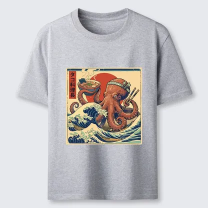 Tokyo-Lion Ukiyo-E Octopus Ramen Master Classic T-Shirt-Tokyo-Lion