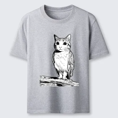 Tokyo-Lion Funny Cat Owl Fusion Art Classic T-Shirt