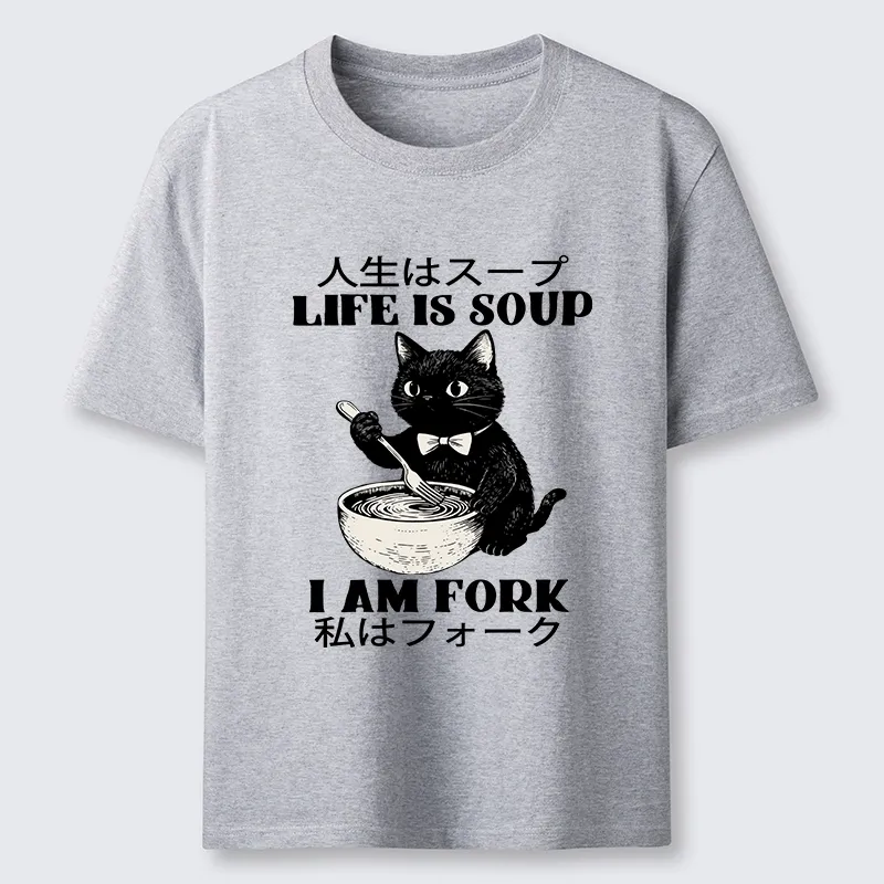Tokyo-Lion Life Is Soup Cat Humor Meme Classic T-Shirt