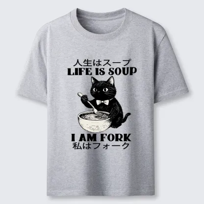 Tokyo-Lion Life Is Soup Cat Humor Meme Classic T-Shirt