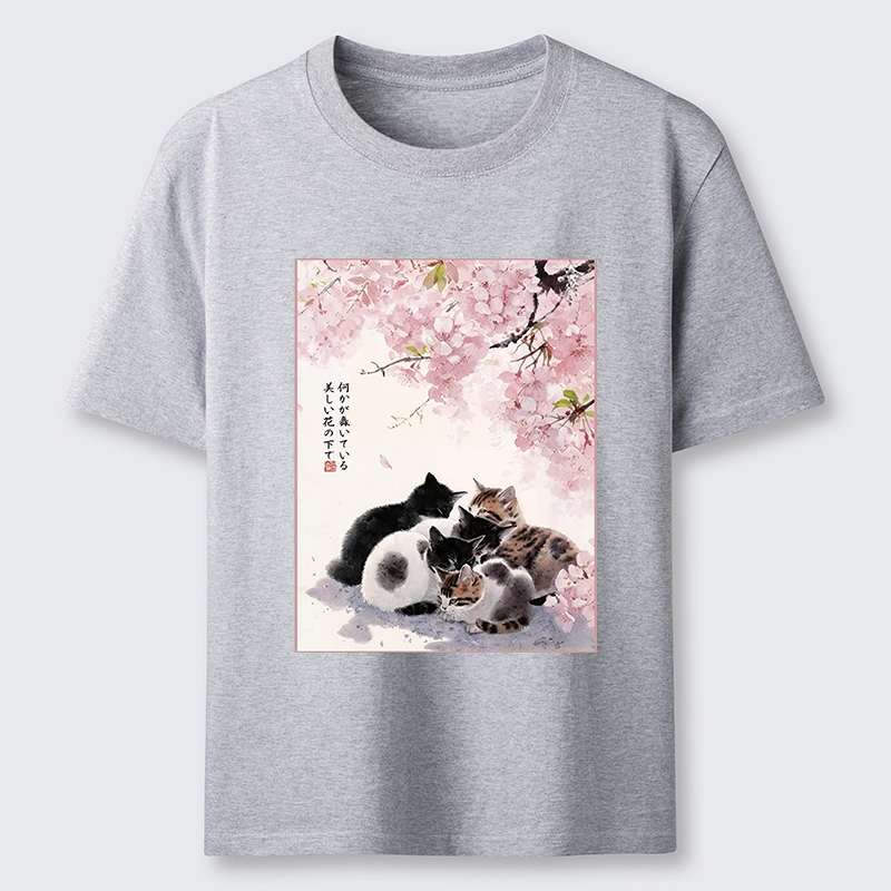 Tokyo-Lion Cute Cats Sakura Garden Classic T-Shirt