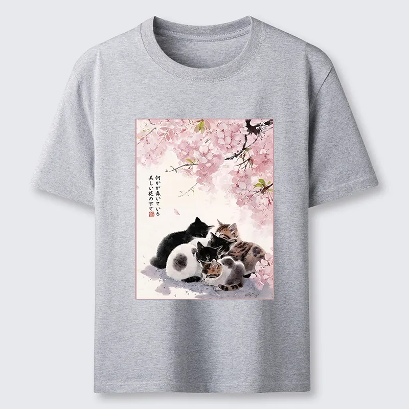 Tokyo-Lion Cute Cats Sakura Garden Classic T-Shirt