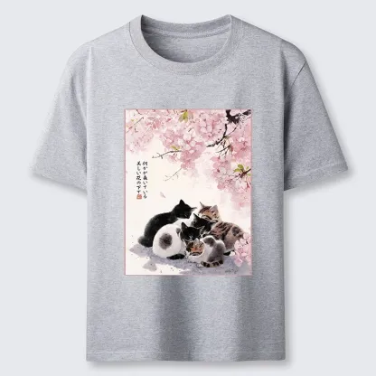 Tokyo-Lion Cute Cats Sakura Garden Classic T-Shirt