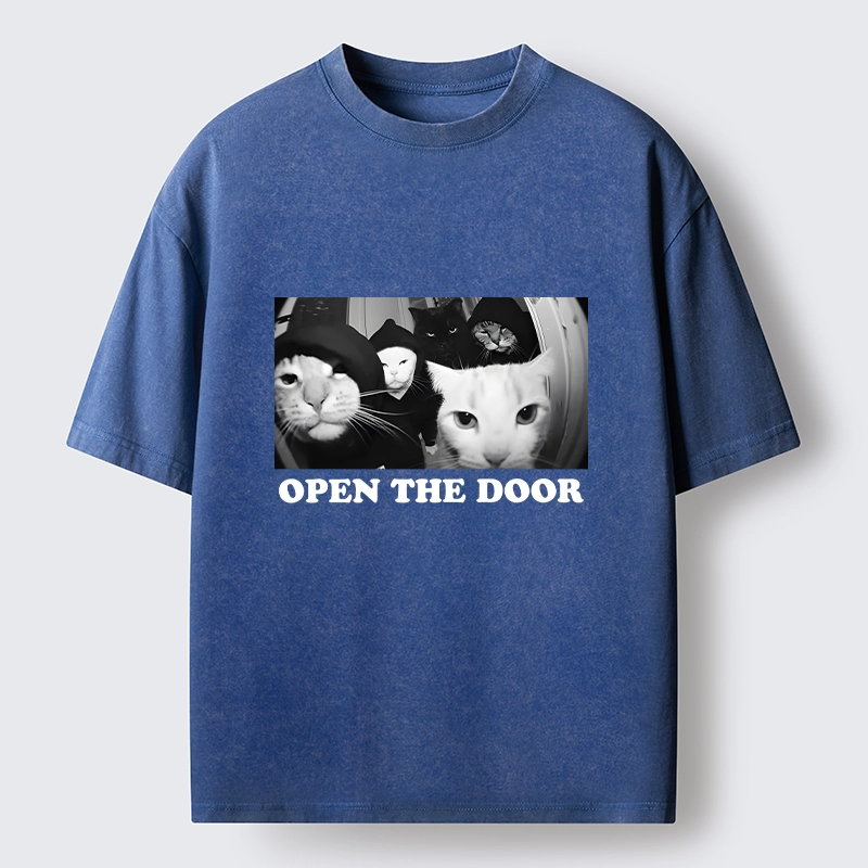 Tokyo-Lion Funny Cat Gang Meme Washed T-Shirt-Tokyo-Lion