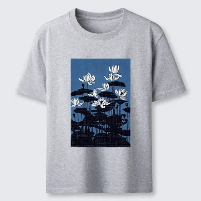Tokyo-Lion Blue Lotus Japanese Art Classic T-Shirt