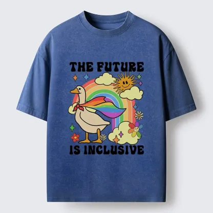 Tokyo-Lion Rainbow Goose Future Love And Hope Washed T-Shirt