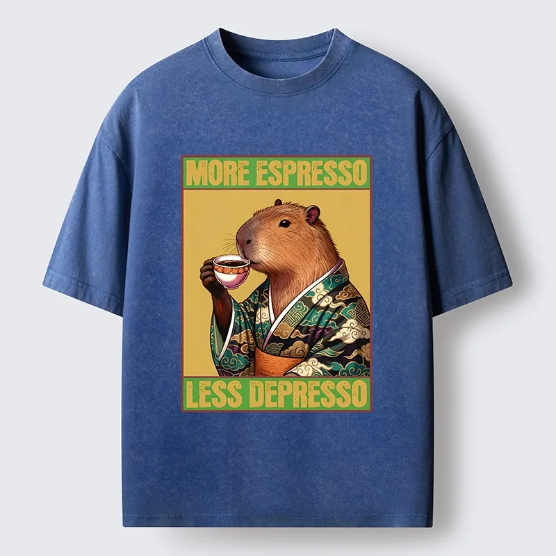 Tokyo-Lion Capybara Coffee Break Washed T-Shirt