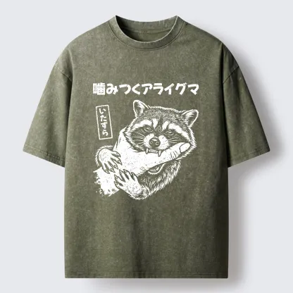 Tokyo-Lion Mischief Raccoon Washed T-Shirt