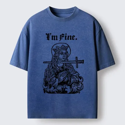 Tokyo-Lion Medieval Lady Im Fine Vibe Washed T-Shirt