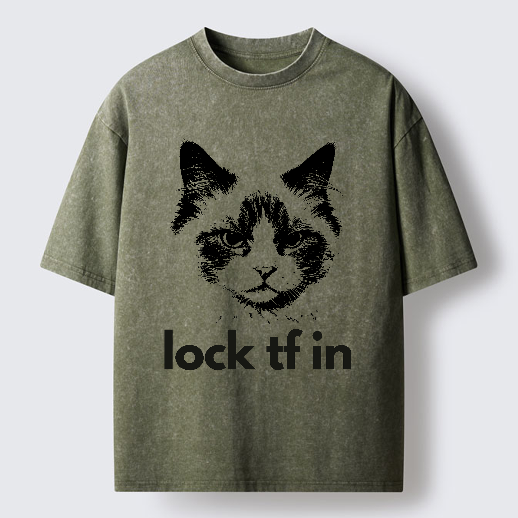 Tokyo-Lion Lock In Cat Washed T-Shirt