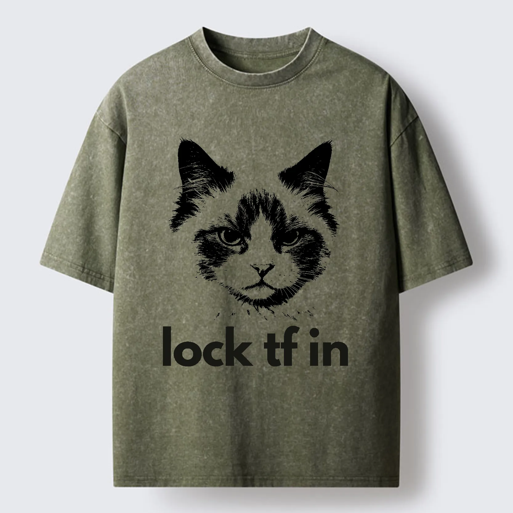 Tokyo-Lion Lock In Cat Washed T-Shirt