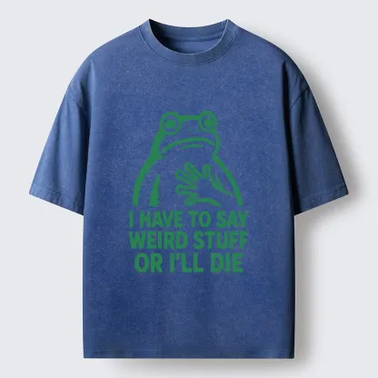 Tokyo-Lion Weird Frog Funny Meme Shirt Washed T-Shirt