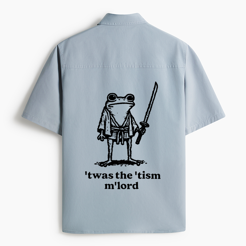 Tokyo-Lion Focused Samurai Frog Work Shirt-Tokyo-Lion