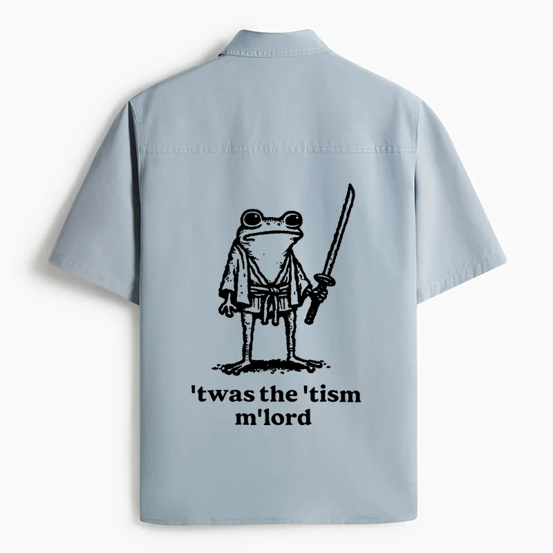 Tokyo-Lion Focused Samurai Frog Work Shirt-Tokyo-Lion