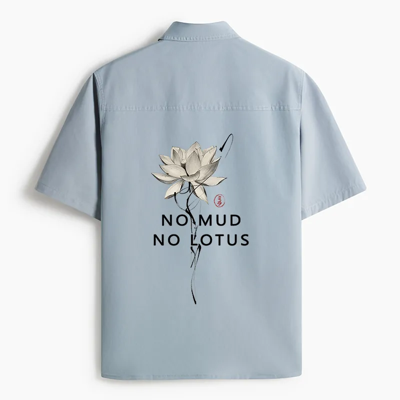 Tokyo-Lion  Japanese Zen Lotus Work Shirt