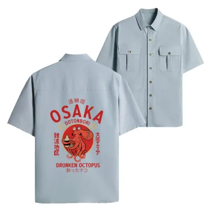 Tokyo-Lion Drunken Octopus Japan Work Shirt-Tokyo-Lion