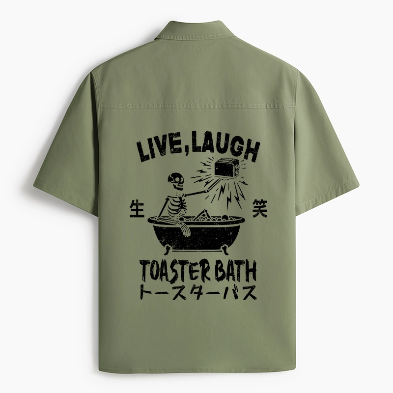 Tokyo-Lion Funny Electric Shock Skeleton Work Shirt-Tokyo-Lion