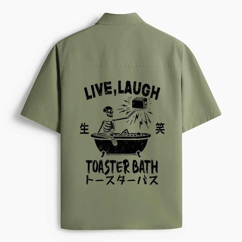 Tokyo-Lion Funny Electric Shock Skeleton Work Shirt-Tokyo-Lion