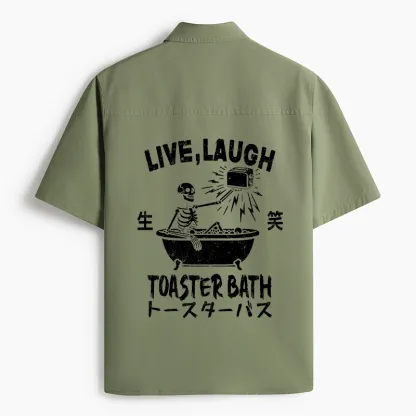 Tokyo-Lion Funny Electric Shock Skeleton Work Shirt-Tokyo-Lion