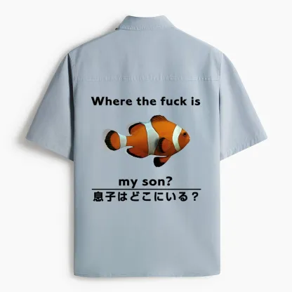 Tokyo-Lion Fish Looking For Son Work Shirt-Tokyo-Lion