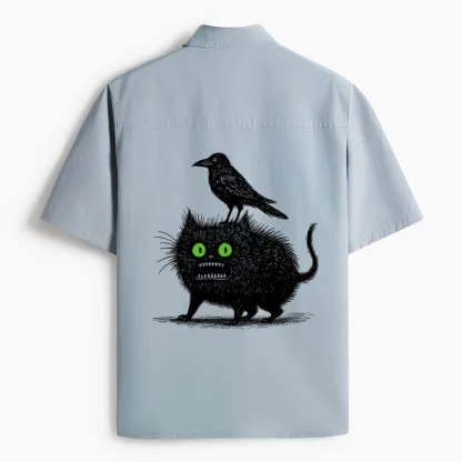 Tokyo-Lion Crow And Black Cat Work Shirt-Tokyo-Lion