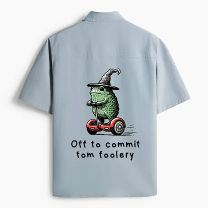 Tokyo-Lion Frog Riding A Balance Scooter Work Shirt