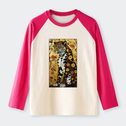 Tokyo-Lion Magnificent Leopard Raglan Long Sleeve T-shirt
