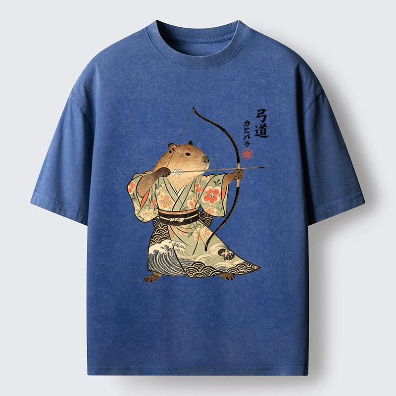 Tokyo-Lion Capybara Archery Washed T-Shirt