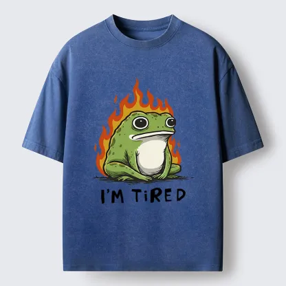 Tokyo-Lion Tired Frog Japan Washed T-Shirt